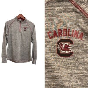 NWOT Colosseum Gamecocks Heather Gray/Maroon Quarter Zip-Up Polyester/Spandex
